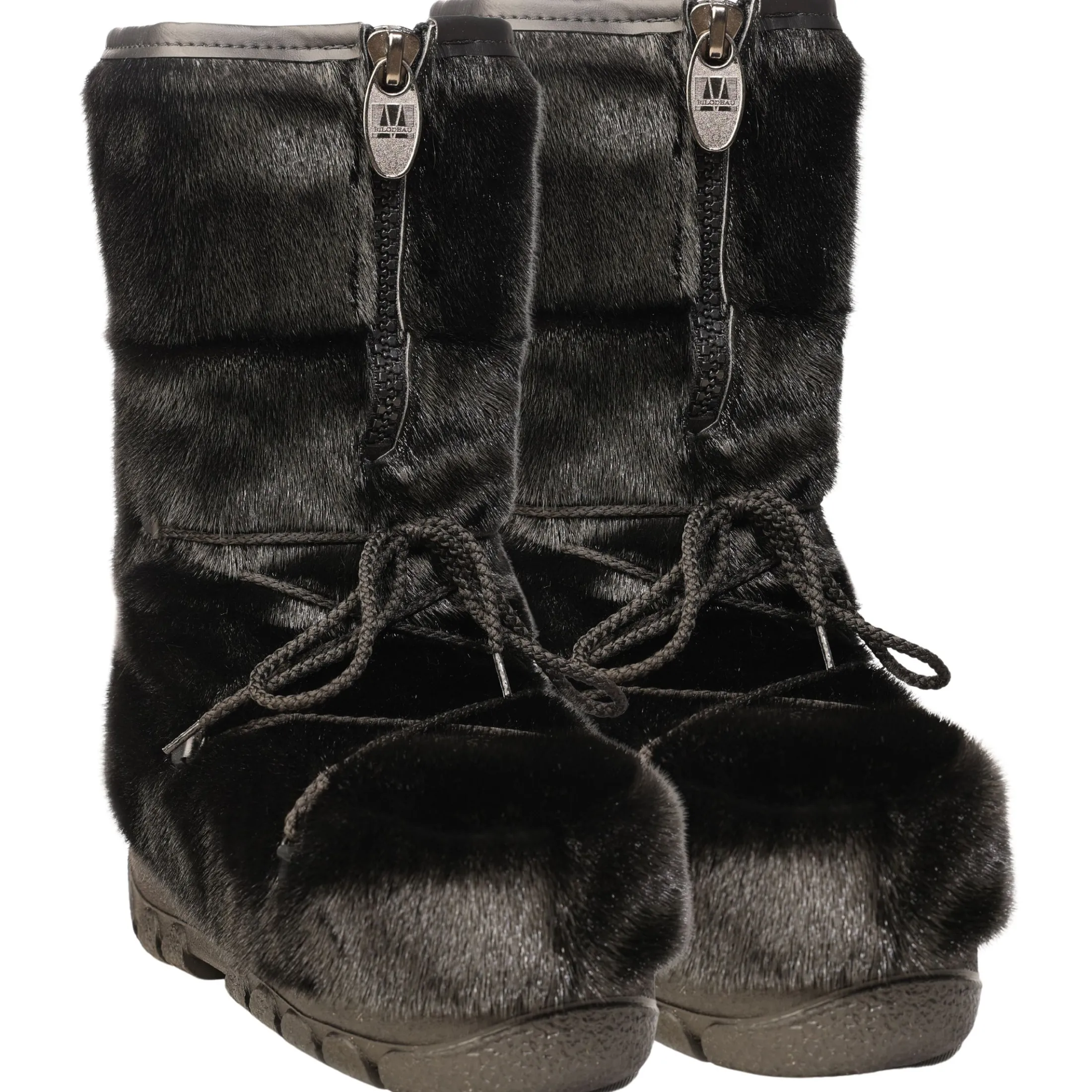 Checked style Seal fur boots - Men’s
