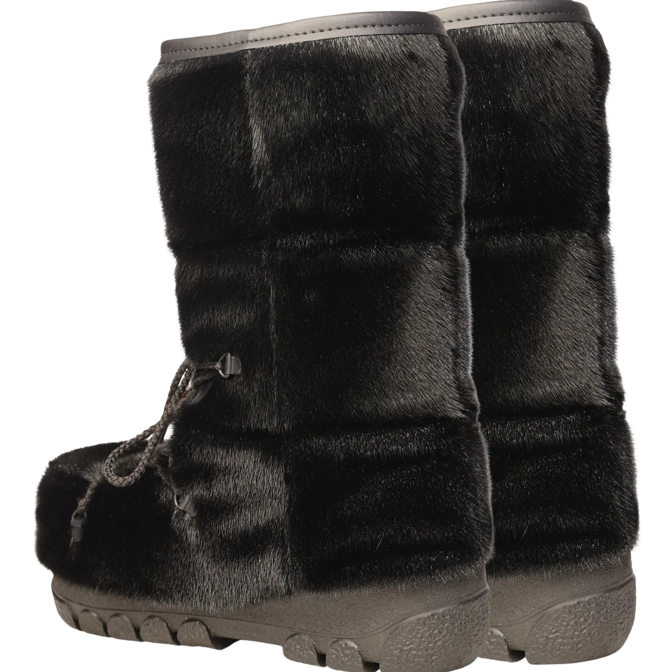 Checked style Seal fur boots - Men’s