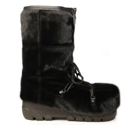 Checked style Seal fur boots - Men’s