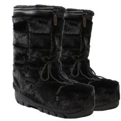 Checked style Seal fur boots - Women's