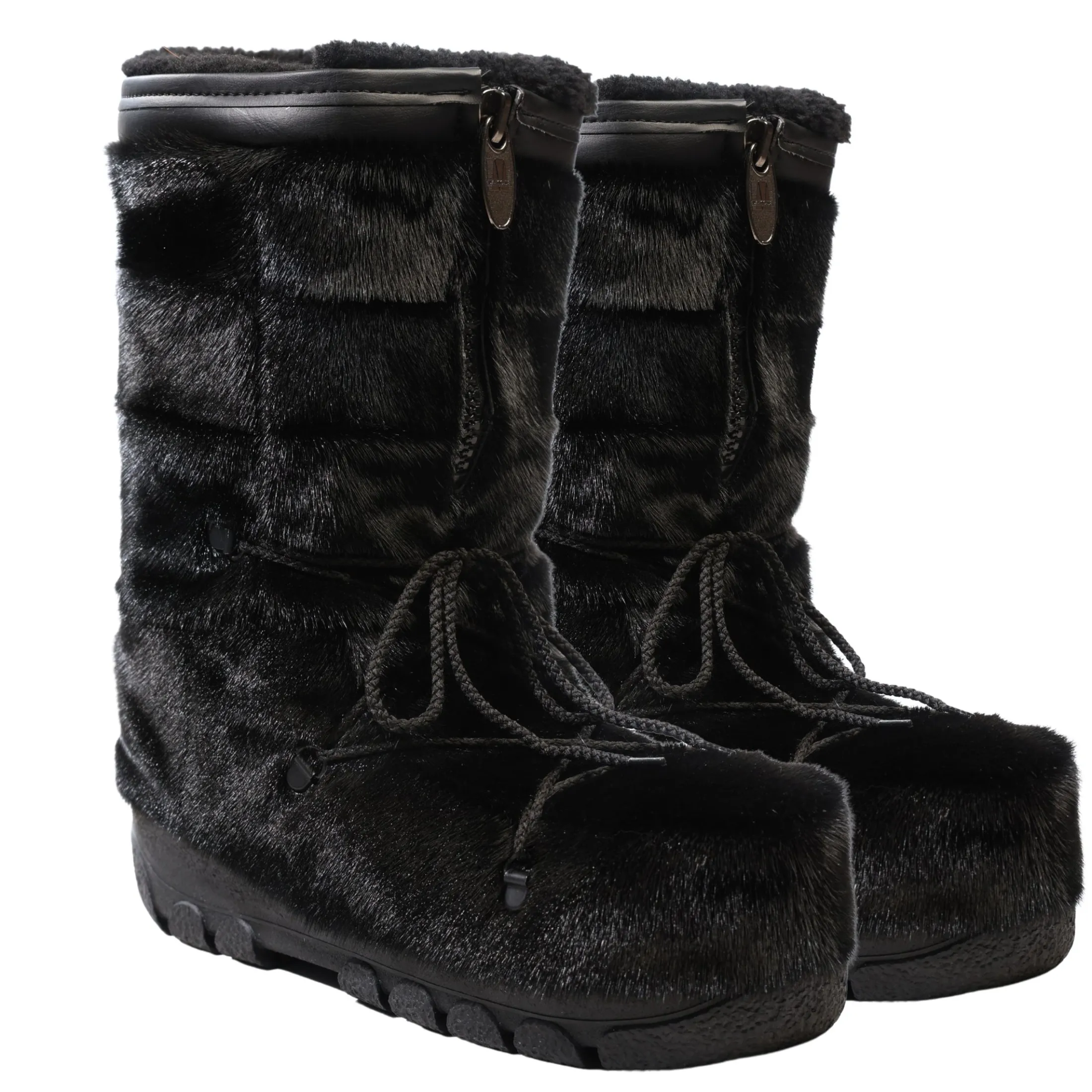 Checked style Seal fur boots - Women's