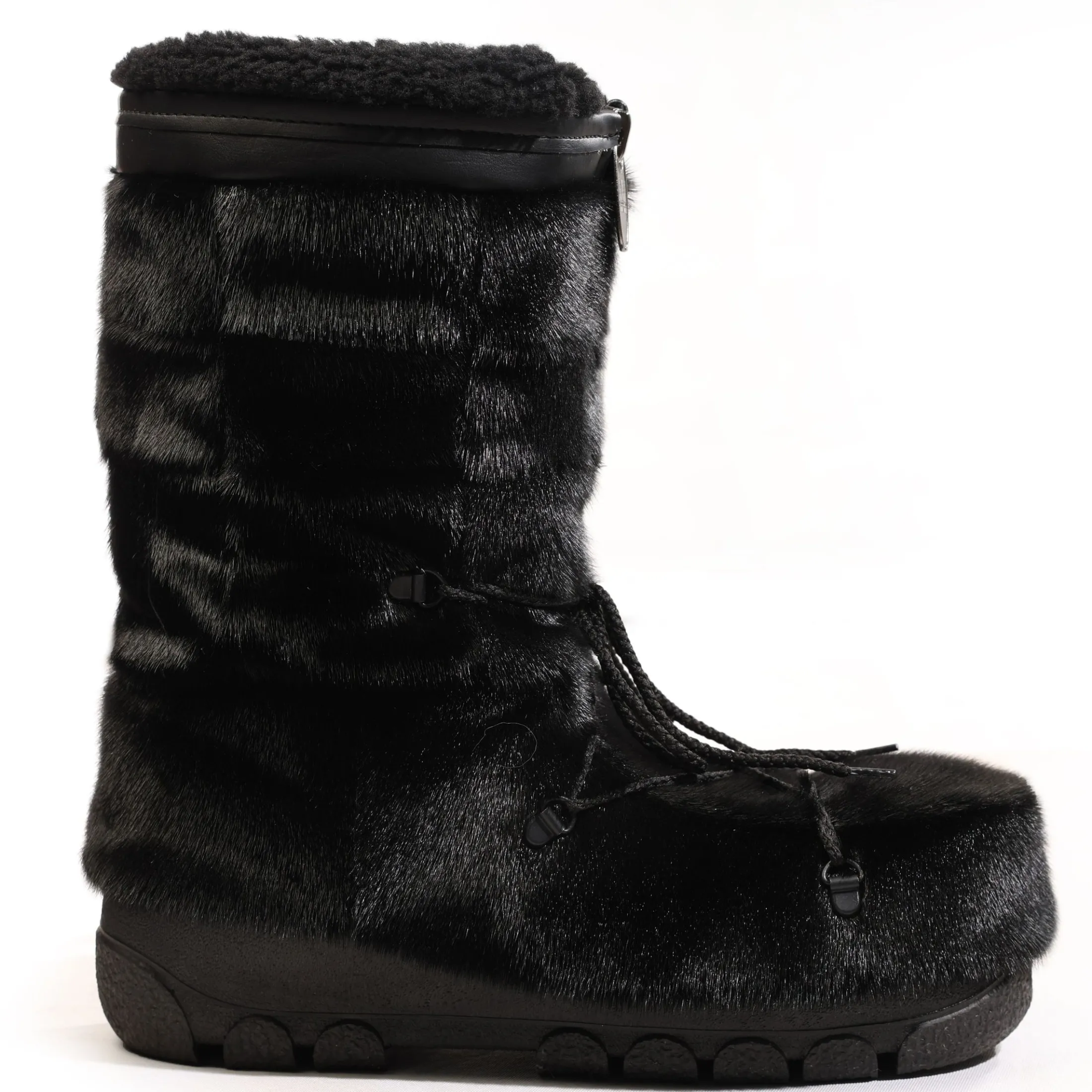 Checked style Seal fur boots - Women's