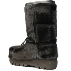 Checked style Seal fur boots - Women's