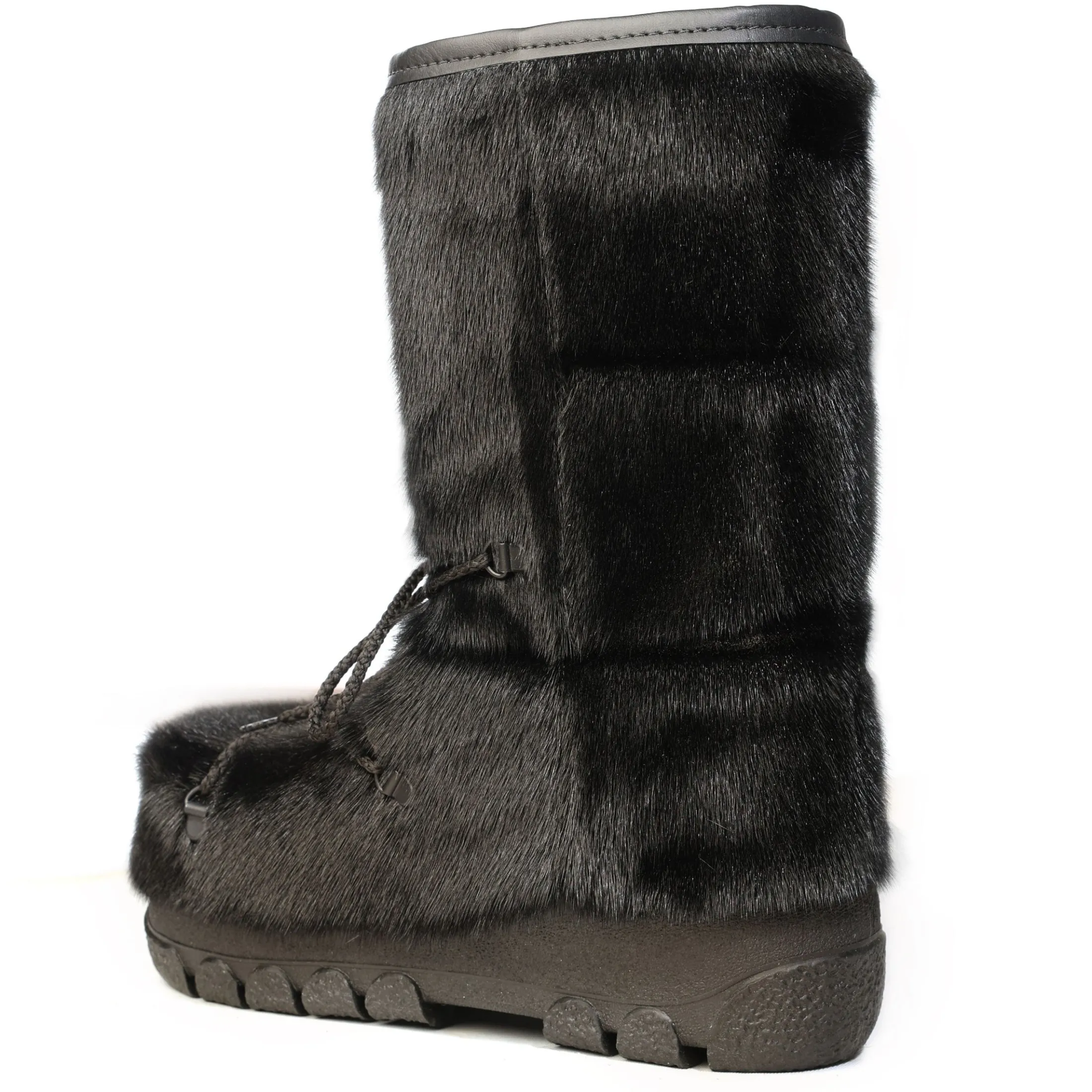 Checked style Seal fur boots - Women's