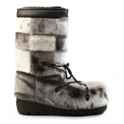 Checked style Seal fur boots - Women's