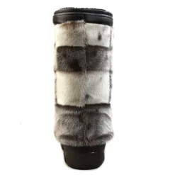 Checked style Seal fur boots - Women's