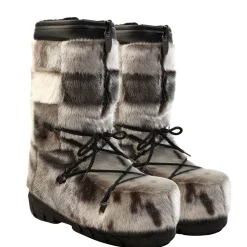 Checked style Seal fur boots - Women's^Bilodeau New