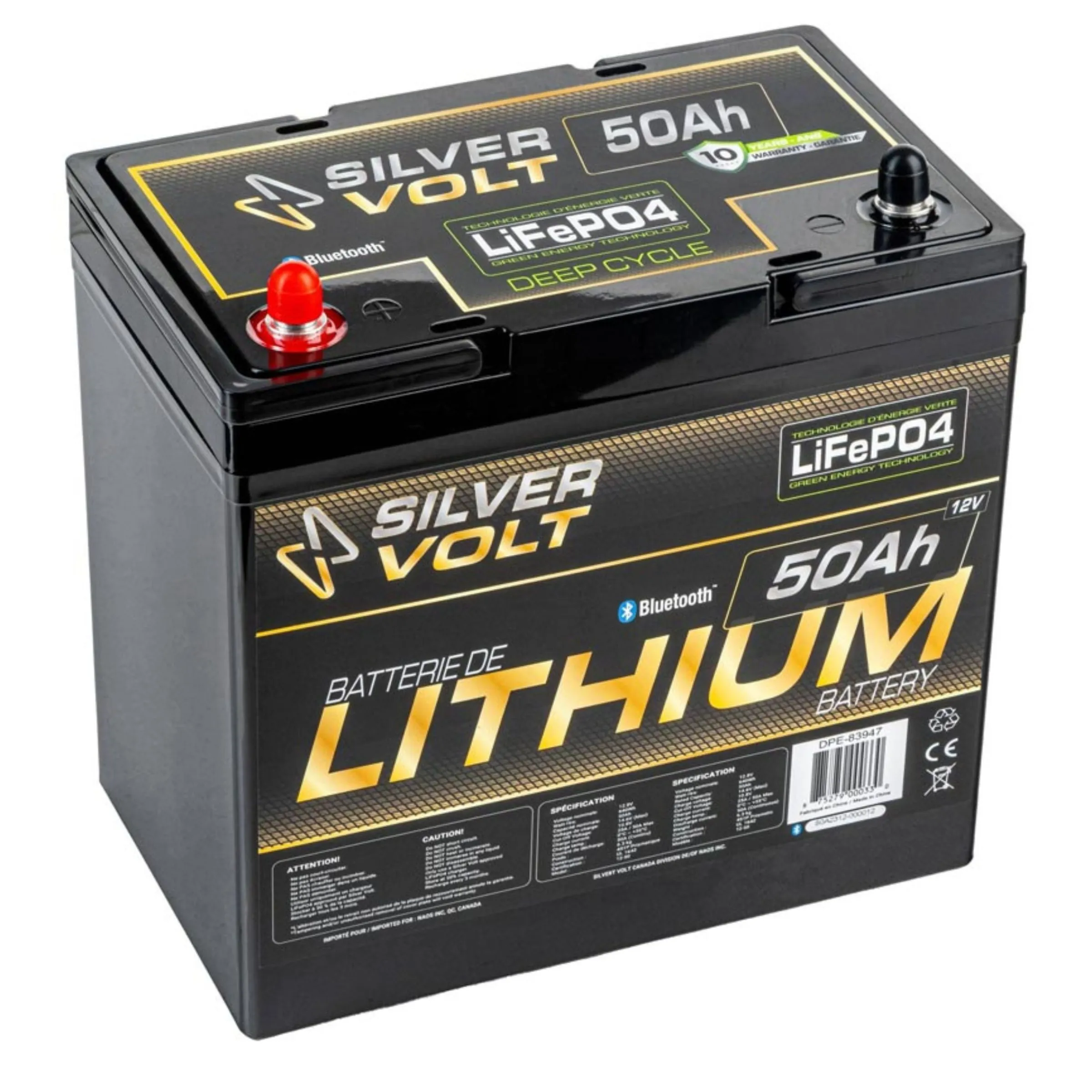 LiFePO4 Rechargeable Lithium battery - 50 A^Silver Volt Discount