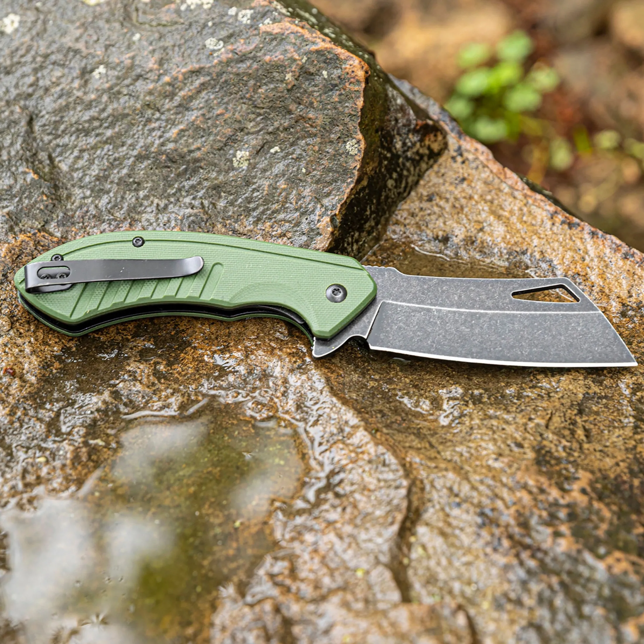 Rally black stonewash stainless cleaver blade