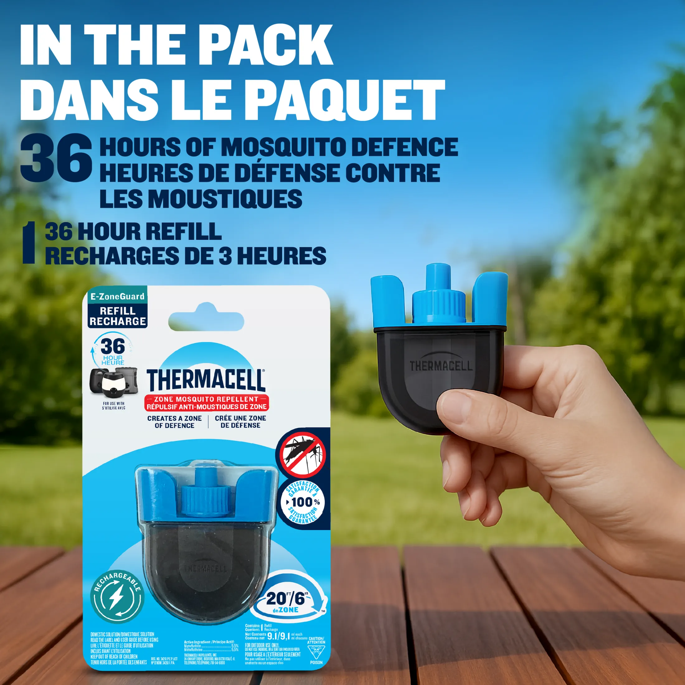 Thermacell E-ZoneGuard Rechargeable Mosquito Repellent Refill 36-Hour Pack
