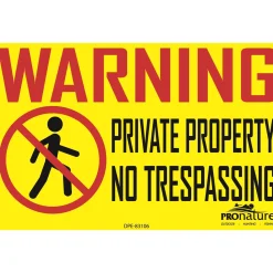 “Warning private property” sign